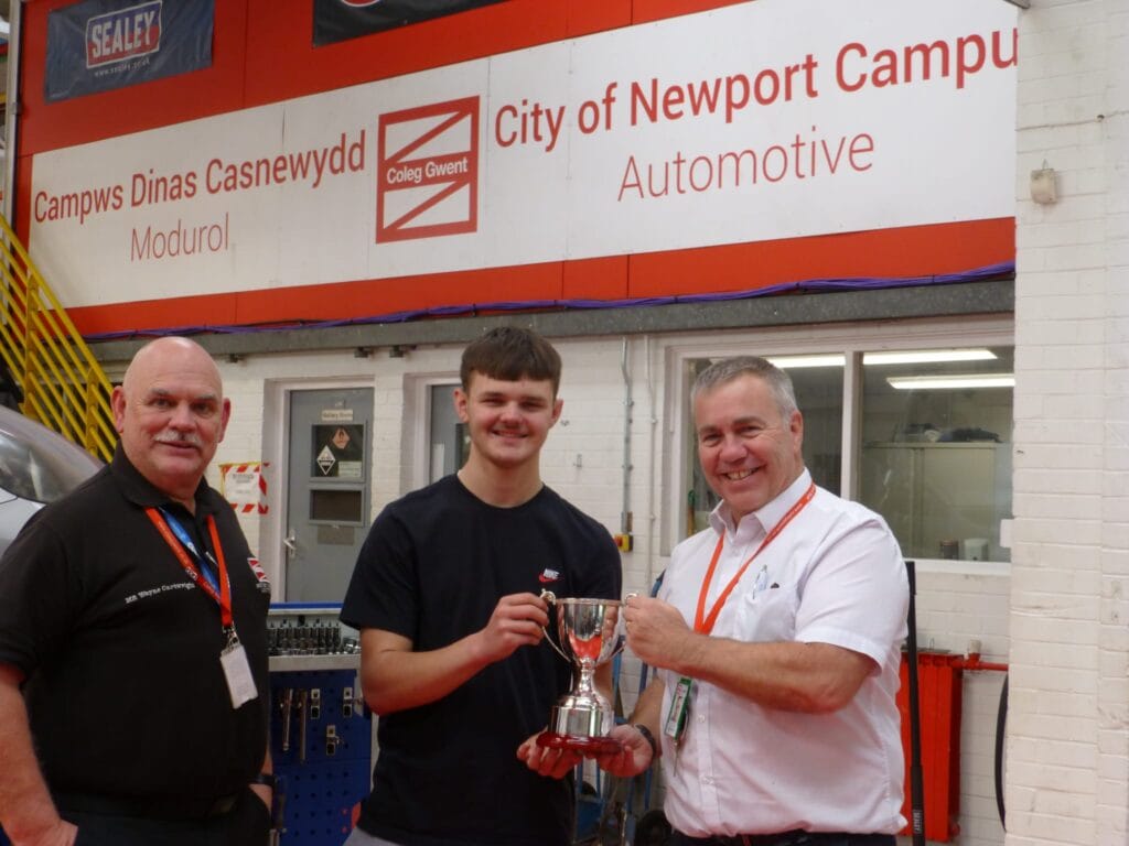 left wayne cartwright centre caleb mcduff right matthew collins (head of school) , credit andrew rees colleg gwent