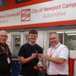 left wayne cartwright centre caleb mcduff right matthew collins (head of school) , credit andrew rees colleg gwent